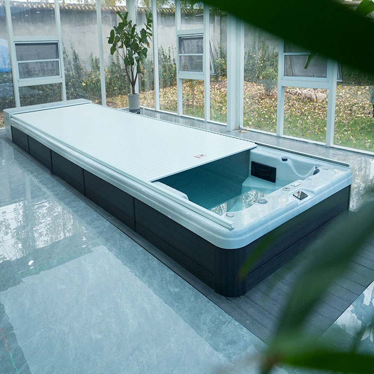 Piscina de hidromasaje de 8 m con hidromasaje y luz colorida, modelo más reciente