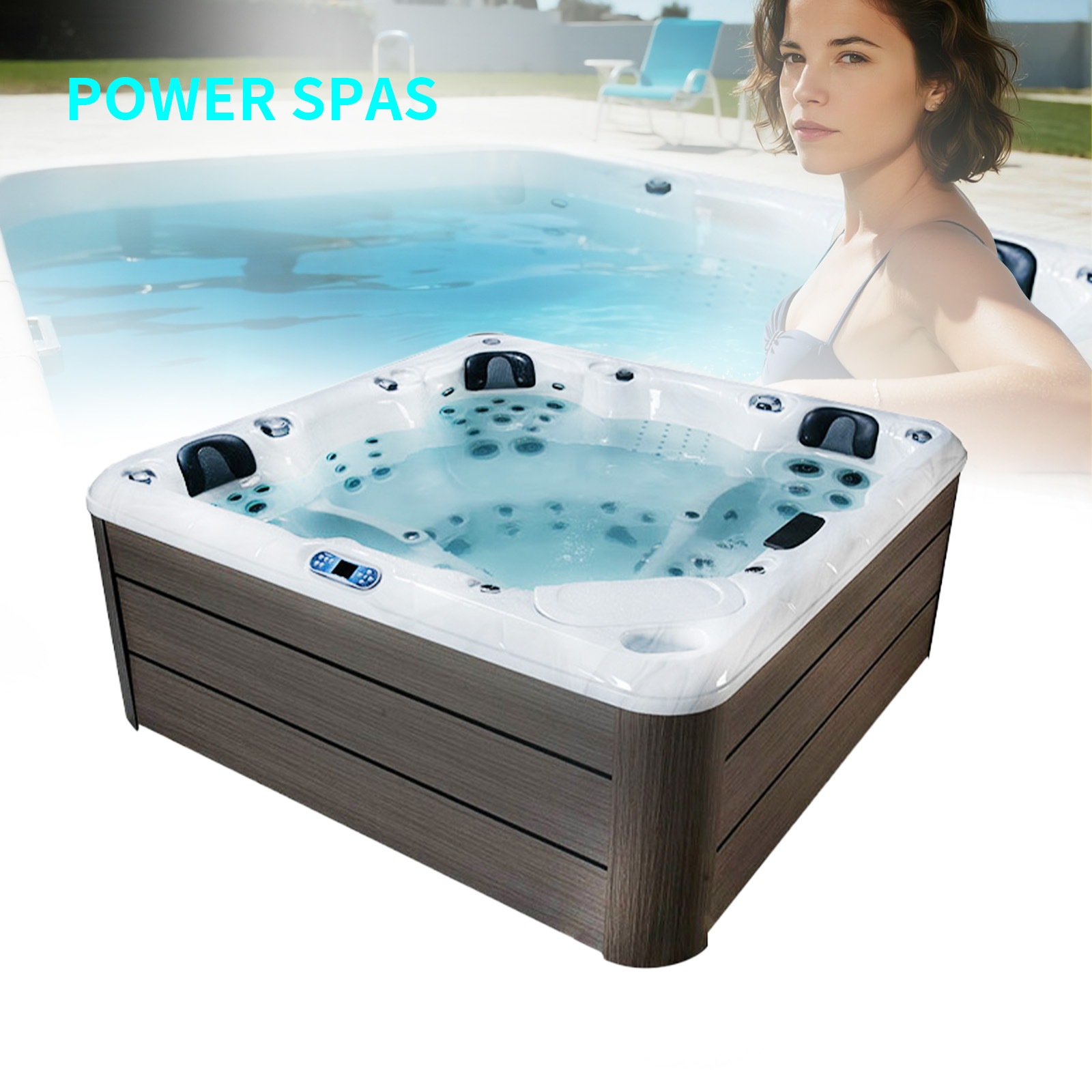 5 Person Outdoor Spa Hot Tub with 118 Massage Jets