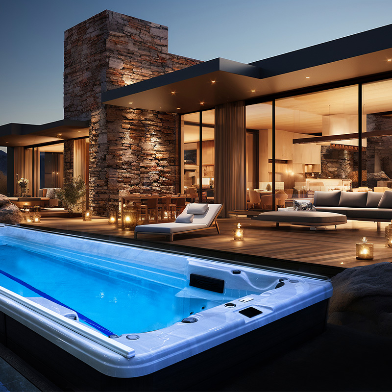 Großer Swim-Spa-Pool